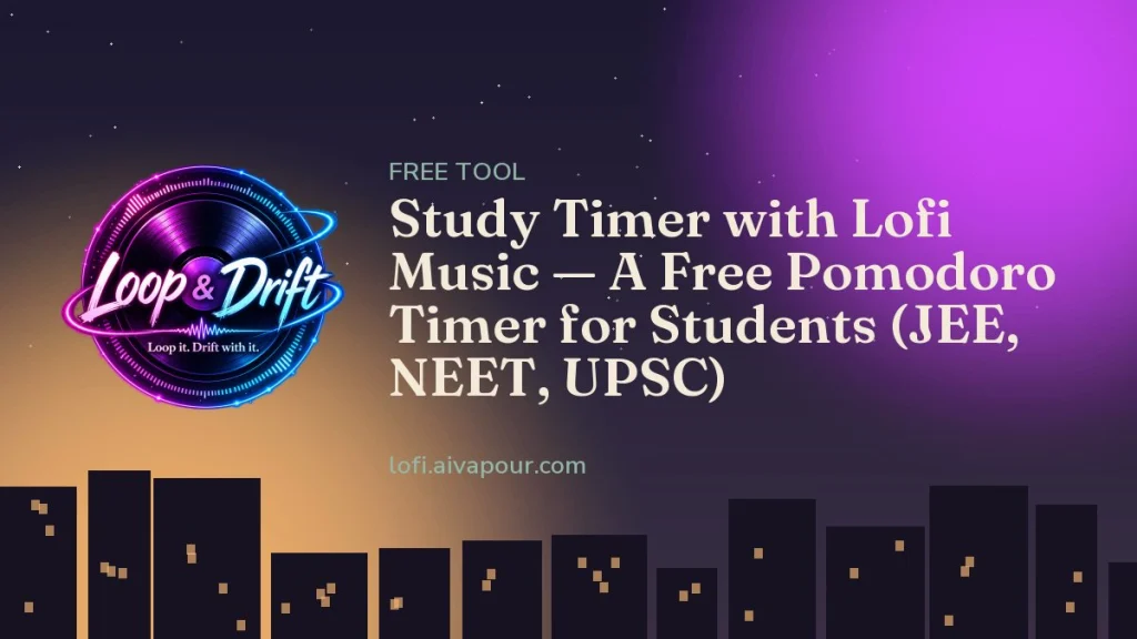 Study timer ring counting down a 25-minute Pomodoro with lofi playing