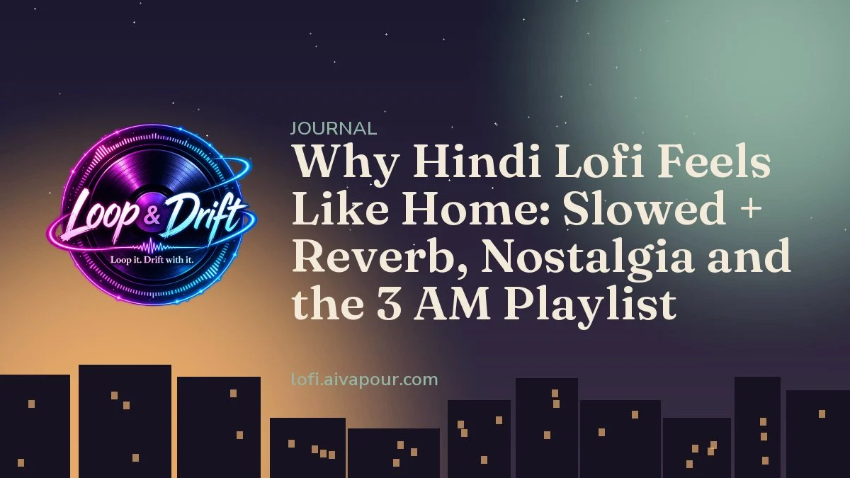 Hindi lofi at night in a quiet hostel room with a ceiling fan and soft lamp light